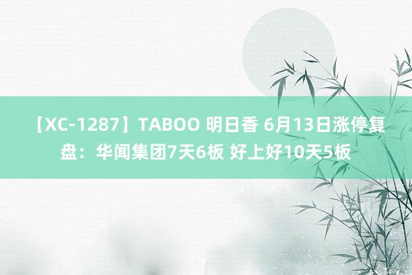 【XC-1287】TABOO 明日香 6月13日涨停复盘：华闻集团7天6板 好上好10天5板