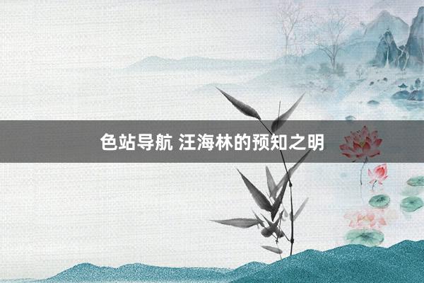 色站导航 汪海林的预知之明