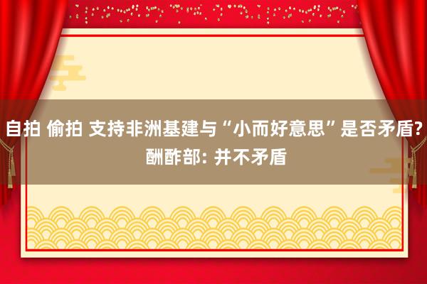 自拍 偷拍 支持非洲基建与“小而好意思”是否矛盾? 酬酢部: 并不矛盾